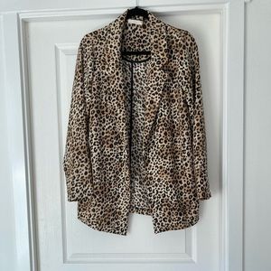 Lush Open Front Lightweight Blazer - Size S - Leopard